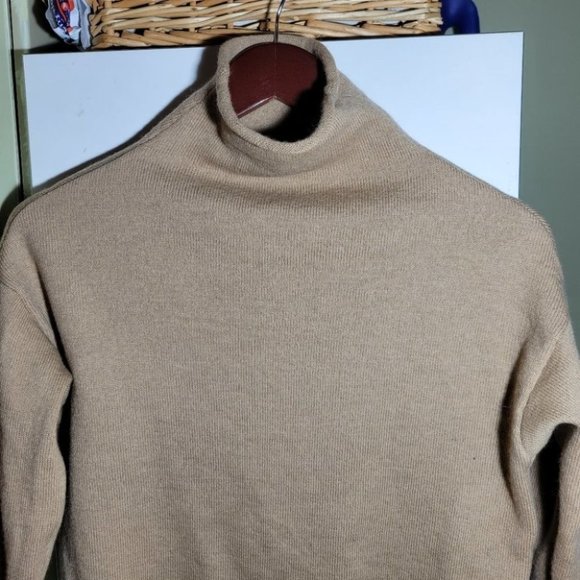 ARITZIA wilfred cyprie mock neck turtleneck sweater beige small - Picture 2 of 10
